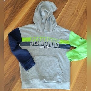 Seahawks Gray and Green Hoodie Size Small